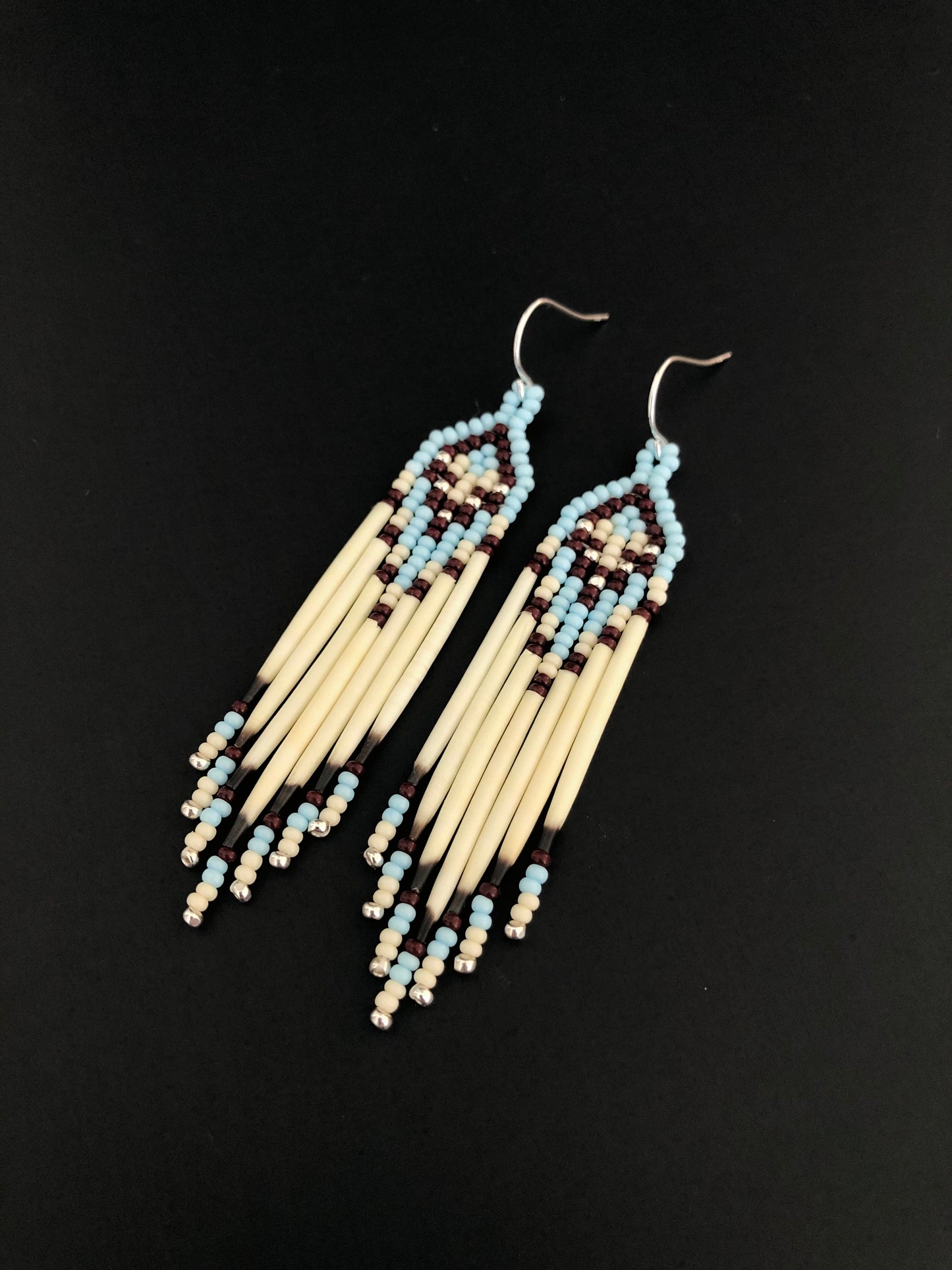 Porcupine Quill Earrings - Light Blue