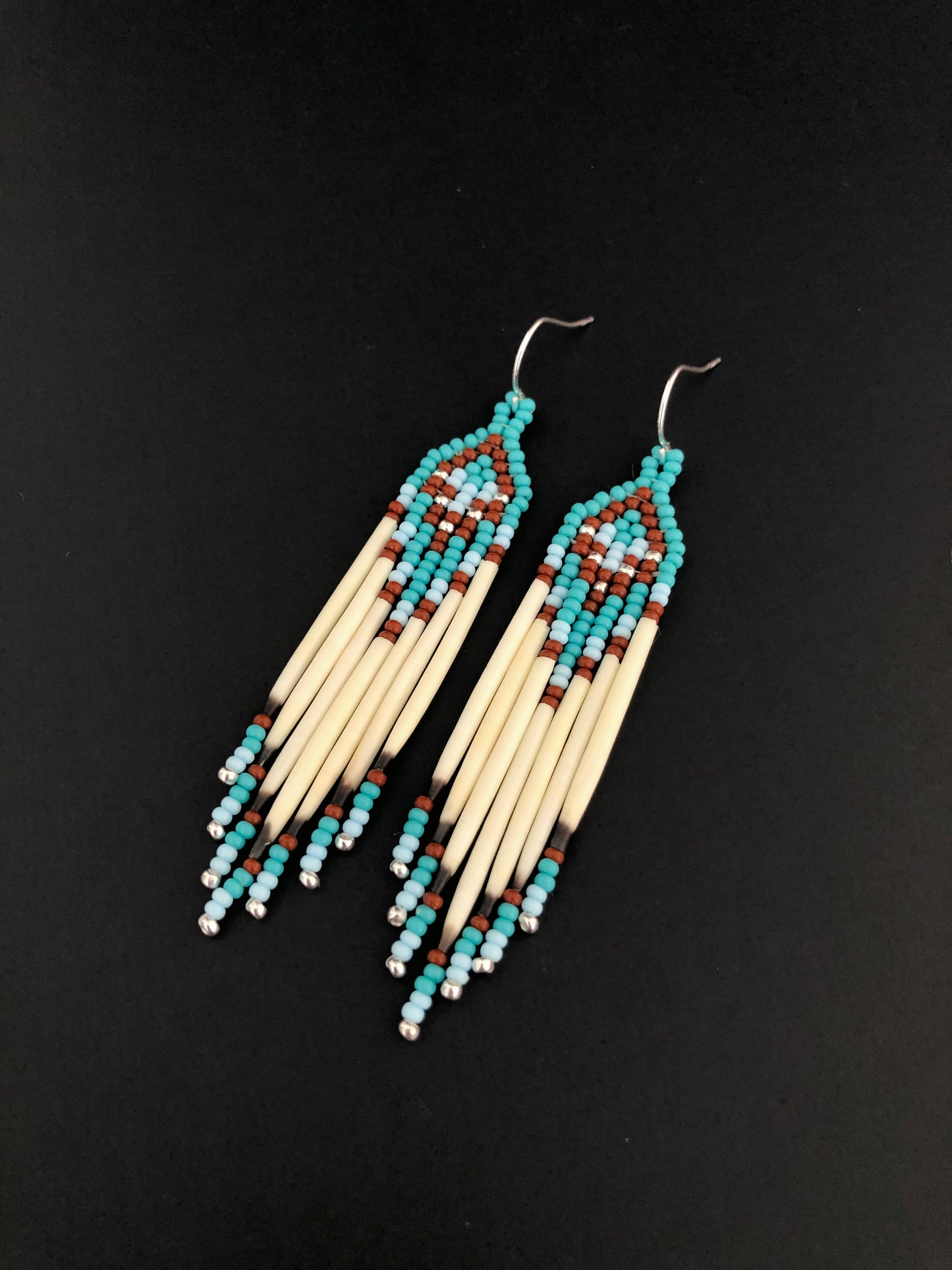 Porcupine Quill Earrings - Turquoise Green