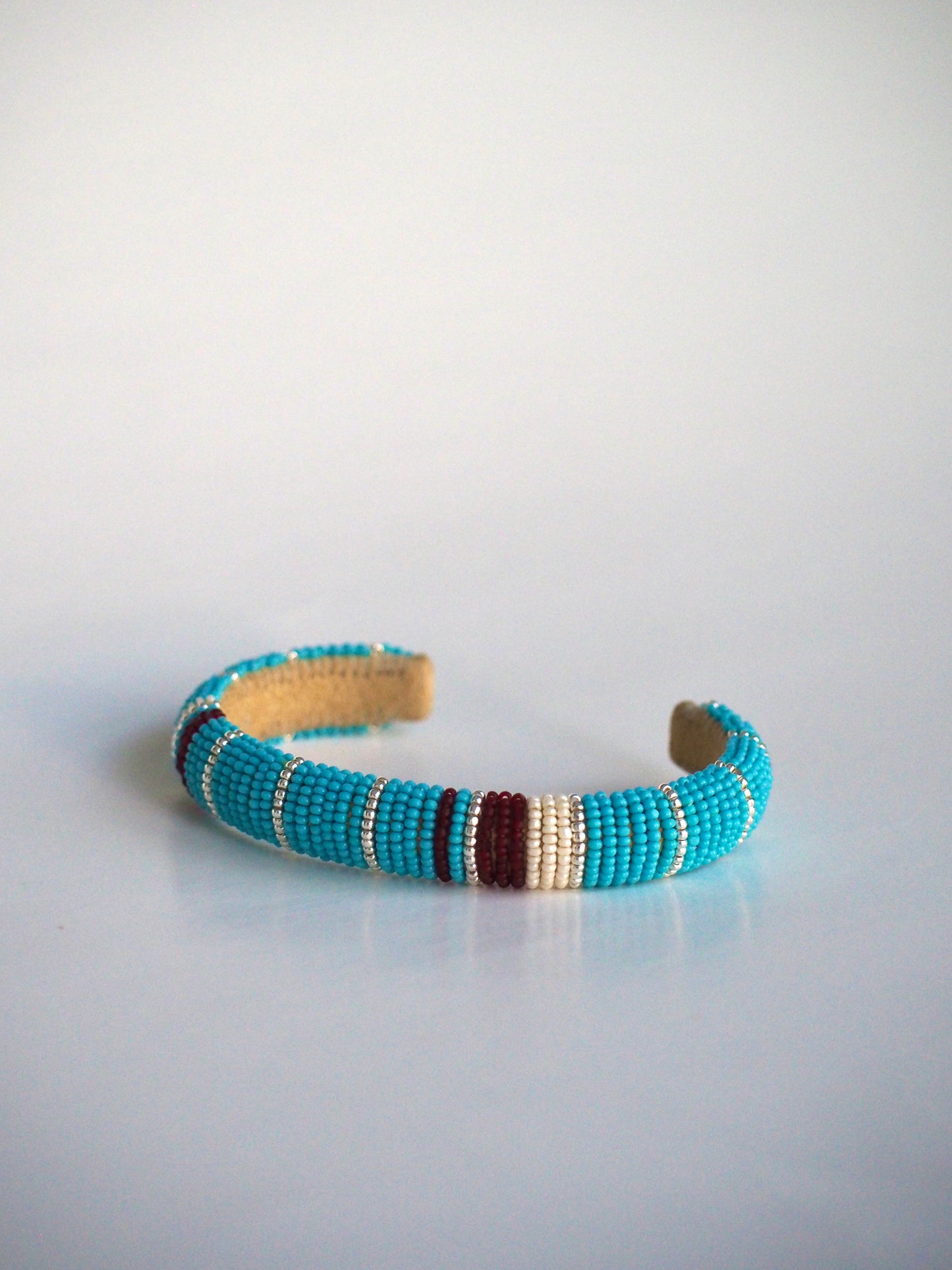 Beaded Cuff Bracelet - Silver Streams