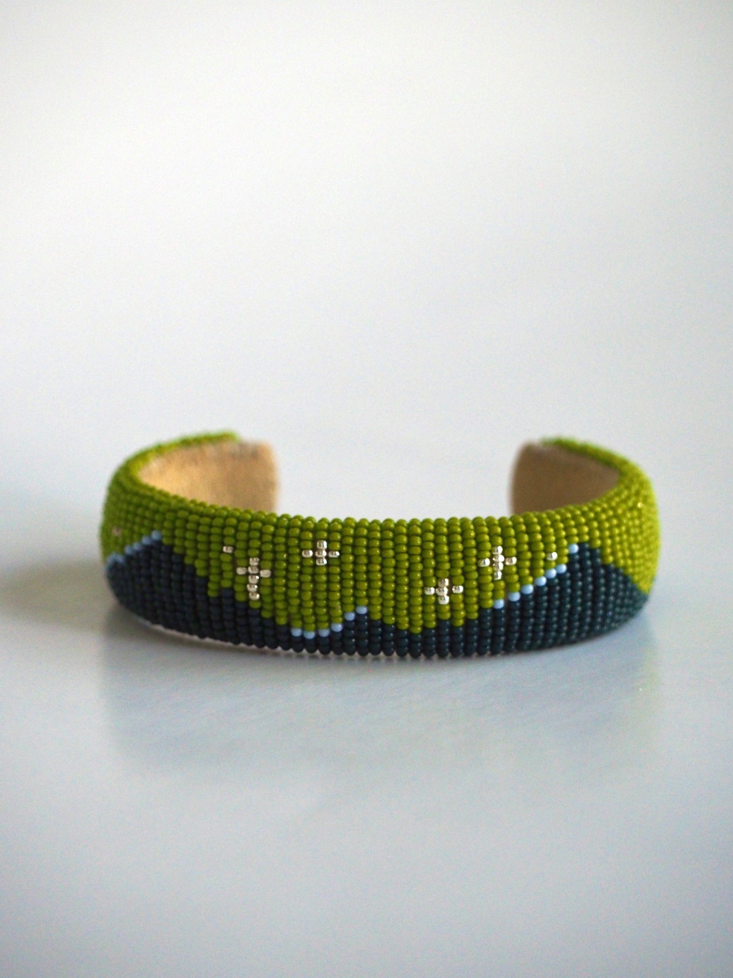 Beaded Cuff Bracelet - Homeland - Olive Green