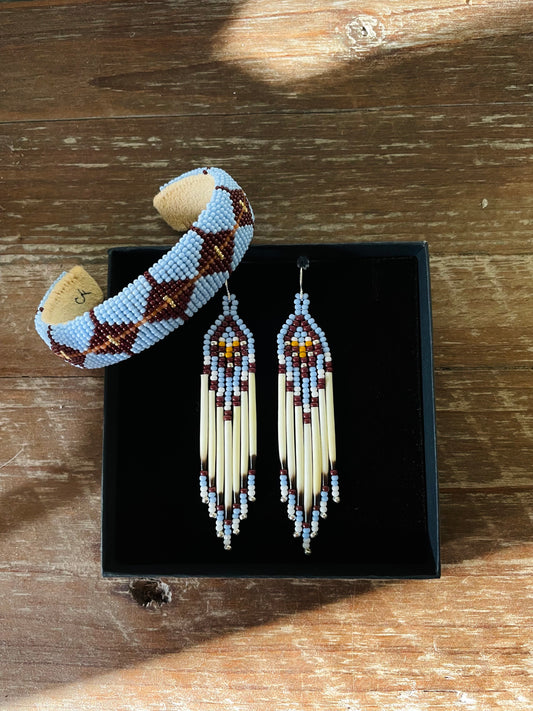 Quill & Cuff Set - Powder Blue & Dark Brown