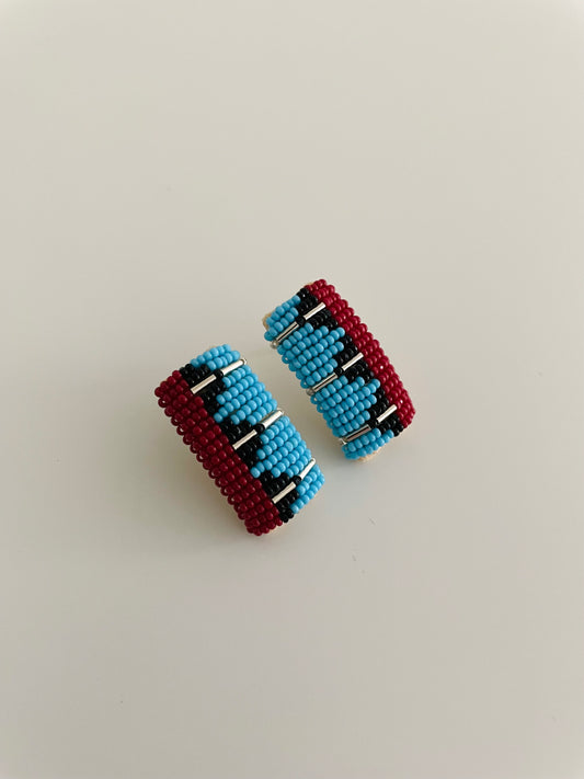 The Beaded Post - Turquoise & Red