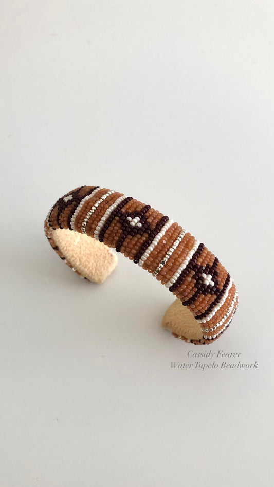 Beaded Cuff Bracelet - Paths Crossing - Topaz