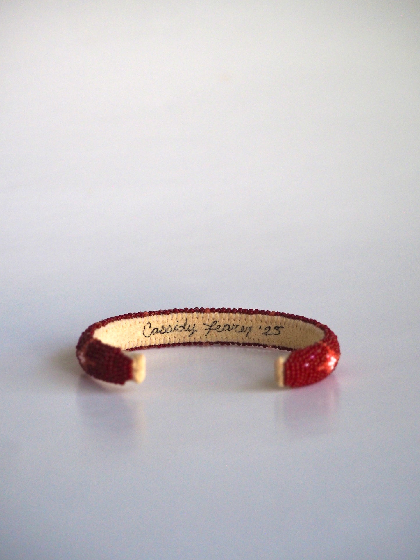 Beaded Cuff Bracelet - Seven Stars - Garnet