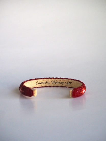 Beaded Cuff Bracelet - Seven Stars - Garnet