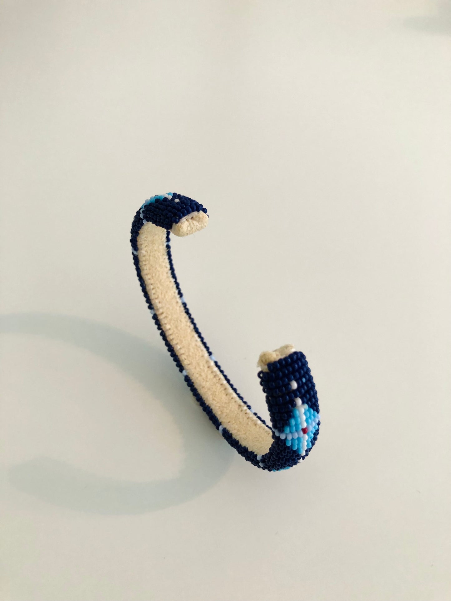 Beaded Cuff Bracelet - Dark Blue