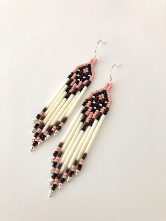Porcupine Quill Earrings - Cheyenne Pink