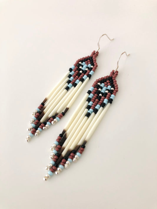 Porcupine Quill Earrings - Brown