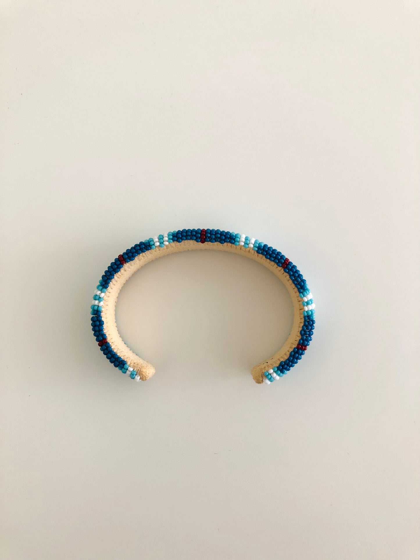 Beaded Cuff Bracelet - Turquoise Blue & Denim