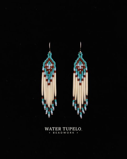 Porcupine Quill Earrings - Turquoise Green